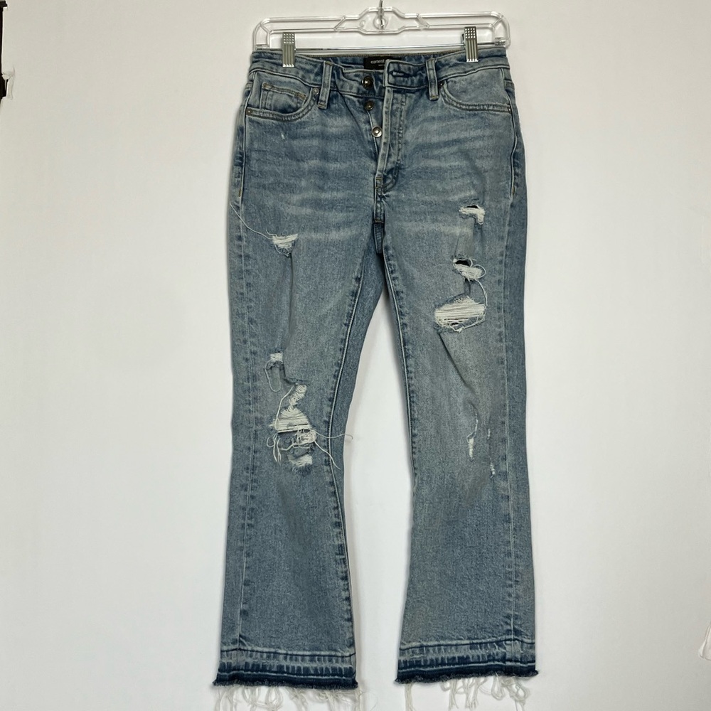 Distressed Grunge Light Blue Women's Jeans Earnest Sewn New York Size 26